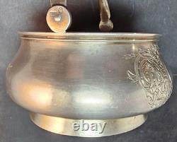 Imperial Russian 84 Silver Sugar Basket Engraved w Handle Moscow C. 1895 AA B. C