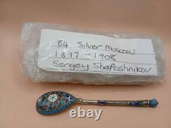 Imperial Russian 84 silver Enamel spoon