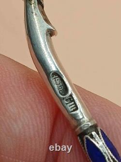 Imperial Russian 84 silver Enamel spoon