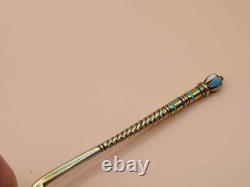Imperial Russian 84 silver enamel spoon 1895 Nikolai Alekseev