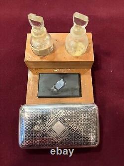 Imperial Russian 84 silver niello snuff or cigarette box Moscow 1879 Romanov-era