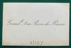 Imperial Russian Antique Calling Card Grand Duke Peter Nikolaevich Romanov