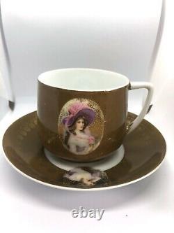Imperial Russian Antique Gardner Cup & Saucer Decal Porcelain RARE, 1880-90