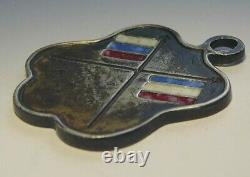 Imperial Russian Antique Token Silver 84 Enamel Pendant Badge