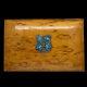 Imperial Russian Cigar Box from Karelian Birch with Silver Enamel Onlay 1881 y