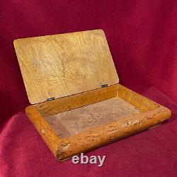 Imperial Russian Cigar Box from Karelian Birch with Silver Enamel Onlay 1881 y