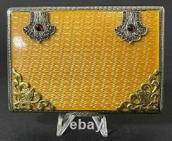 Imperial Russian Diamonds Guilloche Enamel 88 Silver Cigarette Case (Navalinen)