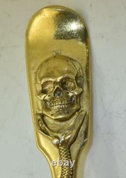 Imperial Russian Doctor's medicine Skull, Snake gild silver poison spoon c1861