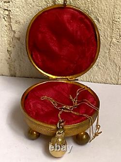 Imperial Russian Faberge 14k 56 Gold Diamonds Poult Egg Pendant Catherine II