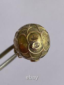 Imperial Russian Faberge 14k Gold 56 Diamond KF Easter Egg Pendant Spider web