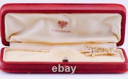 Imperial Russian Faberge 14k Gold Diamonds Award Alexander III Cypher Pin Brooch