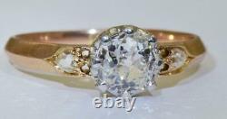 Imperial Russian Faberge 18k Rose Gold Ladies Engagement Ring 1.2ct Diamond 1890