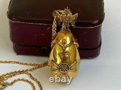 Imperial Russian Faberge 88 Silver Gilded In Memory of the War Award Pendant Egg