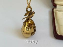 Imperial Russian Faberge 88 Silver Gilded In Memory of the War Award Pendant Egg