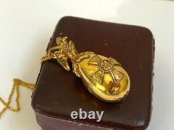 Imperial Russian Faberge 88 Silver Gilded In Memory of the War Award Pendant Egg