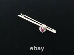 Imperial Russian Faberge Brooch Stick Pin 56 Gold Ruby Diamond Antique Jewelry