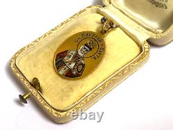 Imperial Russian Faberge Enamel St. Nicholas Wonderworker 14k Gold 56 Pendant
