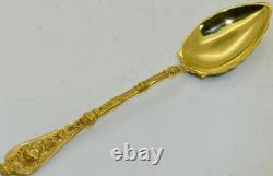 Imperial Russian Faberge Gilt Silver Enamel Caviar Spoon c1880s by Erik Kollin