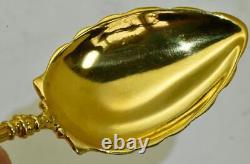 Imperial Russian Faberge Gilt Silver Enamel Caviar Spoon c1880s by Erik Kollin