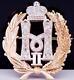 Imperial Russian Faberge Gold 2ct Diamonds Monogram Brooch Tsar Nicholas II-Box