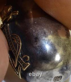 Imperial Russian Faberge Silver Gold Easter Egg Pendant c1896. Empress Alexandra