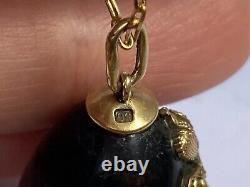 Imperial Russian Faberge Solid Gold 56 Amethyst Easter Egg Pendant Necklace