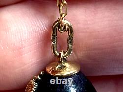 Imperial Russian Faberge Solid Gold 56 Amethyst Easter Egg Pendant Necklace