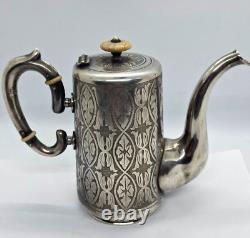 Imperial Russian Fraget Warsaw Poland Silver Plate Coffe Pot and Milk Jug