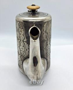 Imperial Russian Fraget Warsaw Poland Silver Plate Coffe Pot and Milk Jug