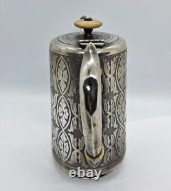 Imperial Russian Fraget Warsaw Poland Silver Plate Coffe Pot and Milk Jug