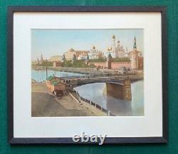 Imperial Russian Hand Coloured Antique Albumen Photo of Moscow Kremlin 1879