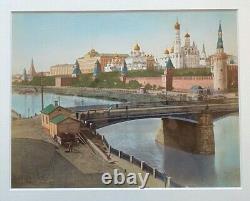 Imperial Russian Hand Coloured Antique Albumen Photo of Moscow Kremlin 1879