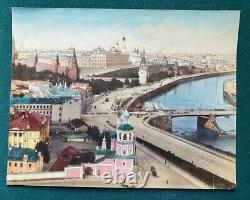 Imperial Russian Hand Coloured Antique Albumen Photo of Moscow Kremlin 1880