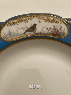 Imperial Russian Porcelain Dinner Bowl From 1901 Alexandrinsky Turquoise Service