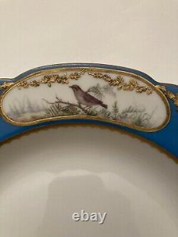 Imperial Russian Porcelain Dinner Bowl From 1901 Alexandrinsky Turquoise Service