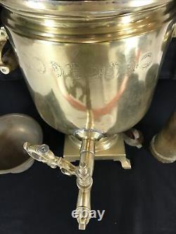 Imperial Russian Samovar By Batashev Award Stamped 1870 to 1882 Brass Antique