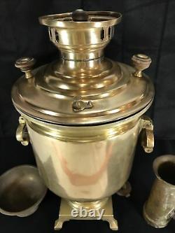 Imperial Russian Samovar By Batashev Award Stamped 1870 to 1882 Brass Antique