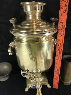 Imperial Russian Samovar By Batashev Award Stamped 1870 to 1882 Brass Antique