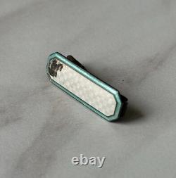Imperial Russian Silver 84 Hair Clip / Antique 19thC Enamel