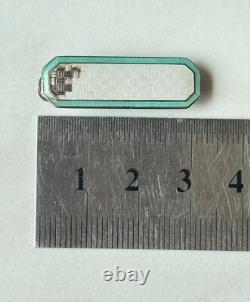 Imperial Russian Silver 84 Hair Clip / Antique 19thC Enamel