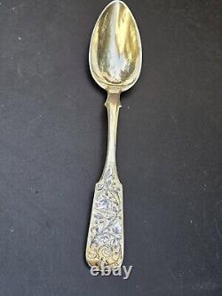 Imperial Russian Silver 84 Niello Spoon Antonovich Kovalsky Moscow C. 1844 Rare