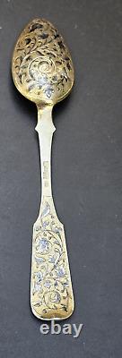 Imperial Russian Silver 84 Niello Spoon Antonovich Kovalsky Moscow C. 1844 Rare