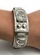 Imperial Russian Silver 84 Ornate Stamped Panels Hinged Bangle Bracelet Antique