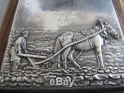 Imperial Russian Silver 84 Rare Plaque By Ivan Khlebnikov