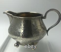 Imperial Russian Silver Cream jug Gold Wash interior Moscow 1893