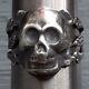 Imperial Russian Silver MEMENTO MORI SKULL RING with Snakes Maker A? C 19th C