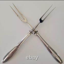 Imperial Russian Silver Meat Forks 84 Solid Silver Hallmarked Riga Latvian