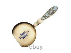 Imperial Russian Silver Spoon Cloisonne Enamel Cipher Crown Tsar Nicholas II RU
