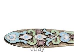 Imperial Russian Silver Spoon Cloisonne Enamel Cipher Crown Tsar Nicholas II RU