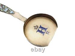 Imperial Russian Silver Spoon Cloisonne Enamel Cipher Crown Tsar Nicholas II RU
